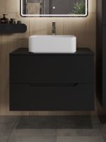 Товар: Orange Line Li-80TubMDF+B02-460W тумба с раковиной подвесная 80 см, черный/белый Li-80TubMDF+B02-460W - фото 3 Orange Line Li-80TubMDF+B02-460W тумба с раковиной подвесная 80 см, черный/белый Li-80TubMDF+B02-460W — фото 3, Тумбы с раковиной