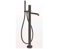 Смеситель для ванны и душа, Gessi, Habito Trame, тип открывания воды-однорычажный, тип регулирования воды-керамический картридж, монтаж-напольный, отверстия для монтажа-1, вынос излива, мм-260, ручной душ-в комплекте, внутренняя часть-необходимо заказать, цвет-Black Metal Brushed PVD арт-70328.707 — фото 2, Смеситель для ванны