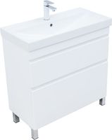 Тумба с раковиной Aquanet Слим 80 напольная 2 ящ. цв.белый сатин 00348182 — фото 5, Тумбы с раковиной