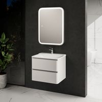 "S4" тумба под умывальник подвесная 60 см., цвет белый глянец. арт-AQM900460WH — фото 2, Тумбы под раковину