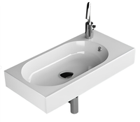 Раковина HATRIA AREA YXDK01 подвесная или на тумбу с одним отверстием с переливом цвет белый — фото 1, Раковины подвесные