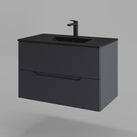 Orange Line тумба подвесная с раковиной, графит матовый арт-Li-80Tug+BLRA — фото 2, Тумбы с раковиной