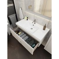 Тумба под раковину подвесная La Fenice Cubo , бежевая арт-FNC-01-CUB-C-100 — фото 8, Тумбы под раковину