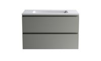 Нижний шкаф Альфа 90 с 2 ящиками серо-бежевый (NCS S 3502-Y матовый) + Раковина "Альфа 90" арт-3060007ncss3502-y+04010008 — фото 1, Тумбы с раковиной