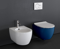 Унитаз Scarabeo MOON подвесной безободковый цвет синий матовый арт-5520/CL 56 — фото 2, Подвесные унитазы