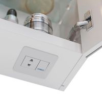 Шкаф зеркальный Lemark ZENON 100х80 см 3-х дверный, с козырьком-подсветкой, с розеткой, цвет корпуса арт-LM100ZS-Z — фото 3, Зеркальные шкафы в ванную