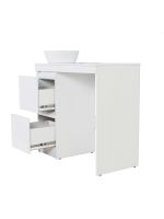 Orange Sistema STM-100TUW+RA Тумба напольная с раковиной под стиральную машину, белый STM-100TUW+RA — фото 4, Тумбы под раковину