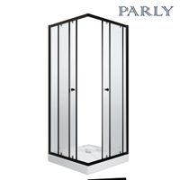 Товар: Душевой уголок с поддоном Parly 80х80 см, профиль черный, стекло матовое арт-ZFQ81B - фото 2 Душевой уголок с поддоном Parly 80х80 см, профиль черный, стекло матовое арт-ZFQ81B — фото 2, Квадратные душевые уголки