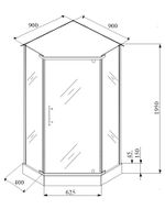 Ограждение VIVA90B N душевое Ceruttispa без поддона (90x90x195) — фото 390, Прямоугольные душевые уголки