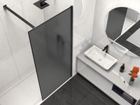 Товар: Душевая перегородка Walk-In , 1000*2000, черный матовый, стекло матовое тонированное арт-VSW-1HS100GFB - фото 2 Душевая перегородка Walk-In , 1000*2000, черный матовый, стекло матовое тонированное арт-VSW-1HS100GFB — фото 2, Душевые перегородки