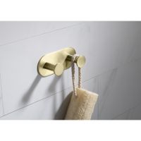 Вешалка-2 крючка Timo Saona 13014/17 золото матовое — фото 1, Крючки для полотенец