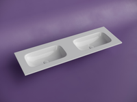 Раковина накладная мебельная CERAMICANOVA Grace прямоугольная 1410x457x137 с двумя чашами без отверстий под смеситель цвет белый CN7022wx — фото 2, Раковины встраиваемые сверху