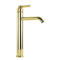 ERMITAGE MINI См-ль д/раковины моноком. высокий, ручка сверху латунь, дон.клапан "click-clac, золото 31421 — фото 1, Смесители для раковины