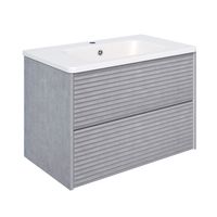 Тумба подвесная с умывальником PARMA 80 /дымчатый серый/ AQUA DE MARCO 5080GRPAR — фото 2, Тумбы с раковиной