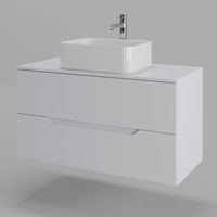 Orange Line тумба с раковиной подвесная 100 см, белый арт-Li-100TuwMDF+B02-460W — фото 1, Тумбы с раковиной