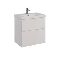 Тумба Lemark VEON 70 см под 1 раковину, подвесная/напольная, 2 ящика, цвет корпуса, фасада: Белый гл арт-LM01V70T — фото 7, Тумбы под раковину