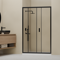 Душевая дверь RGW CL-14B 150x185, профиль черный, стекло прозрачное, арт-32091415-14 — фото 2, Раздвижные душевые двери