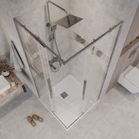 1/2 душевого ограждения Grossman Galaxy 1/2.K33.01.11.10.00 (110х195) хром,стекло прозрачное, 1 место — фото 3, Душевые кабины и ограждения