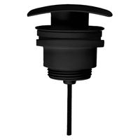 Донный клапан AZARIO для раковины, квадрат, CLIC-CLAC, G 1 1/4, латунь, черный матовый арт-AZ-106-BL — фото 2, Донные клапаны