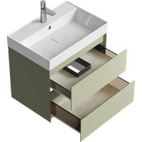 Товар: Подвесная тумба с двумя ящиками 65 см, цвет зеленый шалфей с умывальником GE01652SH - фото 1 Подвесная тумба с двумя ящиками 65 см, цвет зеленый шалфей с умывальником GE01652SH — фото 1, Тумбы с раковиной