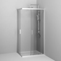 Gem душевое огражд прямоугольн.,раздвиж.двери 100x80 хром мат.,стекло прозрачн арт-W90G-403-100280-MT — фото 2, Прямоугольные душевые уголки