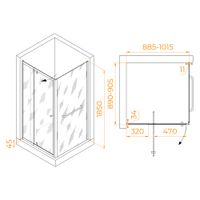 Душевой уголок RGW PA-32-1 (PA-02 + Z-060-1) 900x900 410832199-011 — фото 1, Прямоугольные душевые уголки
