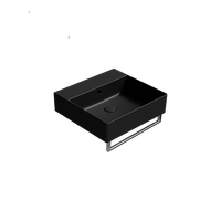 раковина подвесная/встраиваемая KUBE X 50x47 черный матовый арт-9430126 — фото 3, Раковины подвесные