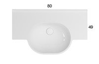 Раковина GLOBO MODE подвесная или на консоль с одним отверстием и двумя намеченными цвет белый арт-ME080BI — фото 2, Раковины подвесные