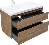 Тумба с раковиной Aquanet Nova Lite 2.0 100 L 2 ящ. цв. дуб рустикальный 00365908 — фото 5, Тумбы с раковиной