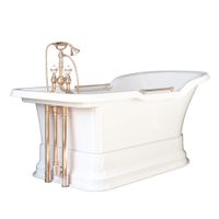 IMPERO PODIUM Ванна 180x87хH76 см. бел, подиум бел, слив/перелив золото 25510 — фото 1, Ванны