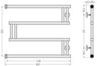 Полотенцесушитель водяной Сунержа High-Tech+ model "M" 500х650 Золотой шёлк арт-32-4050-5065 — фото 2, Водяные полотенцесушители
