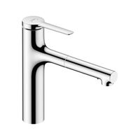 Смеситель для кухни, Hansgrohe, Zesis M33, тип открывания воды-однорычажный, тип регулирования воды-керамический картридж, монтаж-на раковину/столешницу, отверстия для монтажа-1, высота, мм-259, вынос излива, мм-231, тип излива-выдвижной, поворотный 150°, магнитная система крепления душа MagFit, душевой шланг Quick-Connect, тип подводки-гибкая, стандарт подвода воды-3/8", цвет-хром арт-74801000 — фото 1, Смесители для кухни