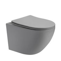 Унитаз ABBER Bequem AC1101TMG подвесной серый матовый, безободковый, смыв торнадо — фото 1, Подвесные унитазы