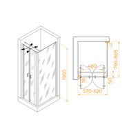 Душевой уголок RGW PA-144B (PA-104B+Z-050-2B+O-104B) 600x800 060814468-014 — фото 1, Душевые уголки