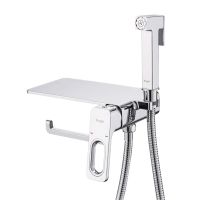 Товар: Гигиенический душ со смесителем встраиваемый с полкой и бумагодержателем Raglo R51.55, хром - фото 1 Гигиенический душ со смесителем встраиваемый с полкой и бумагодержателем Raglo R51.55, хром — фото 1, Гигиенические души