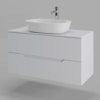 Orange Line Li-100TuwMDF+B08-500W тумба с раковиной подвесная 100 см, белый Li-100TuwMDF+B08-500W — фото 1, Тумбы с раковиной