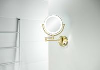 AQ4912BG зеркало косметическое настенное с подсветкой 5х, шлиф. золото — фото 7, Косметические зеркала