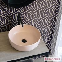 Товар: Раковина Scarabeo GLAM накладная без перелива без отверстий цвет розовый матовый арт-1808 54 - фото 2 Раковина Scarabeo GLAM накладная без перелива без отверстий цвет розовый матовый арт-1808 54 — фото 2, Раковины накладные