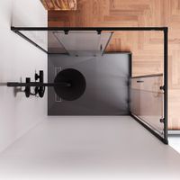 Gem душевое огражд прямоугольн.,раздвиж.двери 120x90 черный мат.,стекло прозрачн арт-W90G-403-120290-BT — фото 5, Прямоугольные душевые уголки