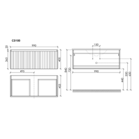 Товар: Тумба подвесная SANCOS Code 990х453х400, c одним ящиком оснащенным доводчиками, цвет серо- бежевый , арт. CD100GB - фото 6 Тумба подвесная SANCOS Code 990х453х400, c одним ящиком оснащенным доводчиками, цвет серо- бежевый , арт. CD100GB — фото 6, Тумбы под раковину