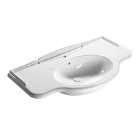 Раковина GLOBO PAESTUM подвесная с одним отверстием и двумя намеченными со спинкой цвет белый арт-PA022BI — фото 1, Раковины подвесные