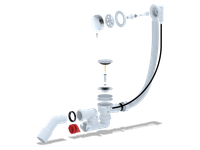 Слив- перелив 60 см полуавтомат с регулируемым сифоном, с переходной трубой 40*50 (ручка металл) EM321AQ — фото 2, Сливы-переливы