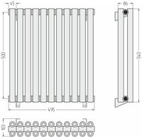 Товар: Отопительный радиатор Сунержа Эстет-00 500х495 11 секций Золотой шёлк арт-32-0332-5011 - фото 3 Отопительный радиатор Сунержа Эстет-00 500х495 11 секций Золотой шёлк арт-32-0332-5011 — фото 3, Радиаторы отопления