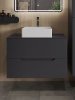 Orange Line Li-80TugMDF+B04-405W тумба с раковиной подвесная 80 см, графит/белый Li-80TugMDF+B04-405W — фото 3, Тумбы с раковиной