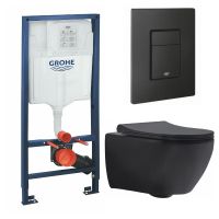 Товар: КОМПЛЕКТ: Инсталляция Grohe RAPID SL 3 В 1 ДЛЯ УНИТАЗА, ВЫСОТА УСТАНОВКИ 1,13 М. чёрный матовый + Bogen Унитаз подвесной безободковый с сиденьем микролифт черный матовый GRH939303270 - фото 2 КОМПЛЕКТ: Инсталляция Grohe RAPID SL 3 В 1 ДЛЯ УНИТАЗА, ВЫСОТА УСТАНОВКИ 1,13 М. чёрный матовый + Bogen Унитаз подвесной безободковый с сиденьем микролифт черный матовый GRH939303270 — фото 2, Комплекты унитаз + инсталляция