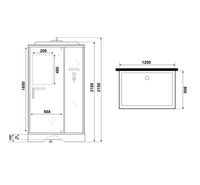 Душевая кабина Niagara Standart (120х90х215) прямоугольник,поддон 15см,распашная,проф.белый,3 места арт-ST120/90/15Q — фото 11, Душевые кабины