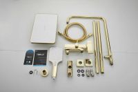 Душевая система с тропическим душем и смесителем BELZ, золото, арт-B24507-5 — фото 8, Душевые стойки