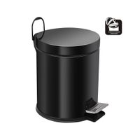 Ведро-контейнер BERGES для мусора с педалью 5 л, микролифт, черное арт-123002 — фото 1, Мусорные ведра