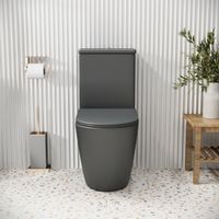 Унитаз напольный Grossman Color (620х365х810) безободковый,серый матовый с тонкой крышкой,микролифт,2 места арт-GR-4480GMS — фото 5, Напольные унитазы