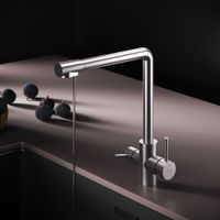 F85B05711 X-Joy S, смеситель для кухни с L-изливом с каналом для питьевой воды, сатин — фото 1, Смесители для кухни